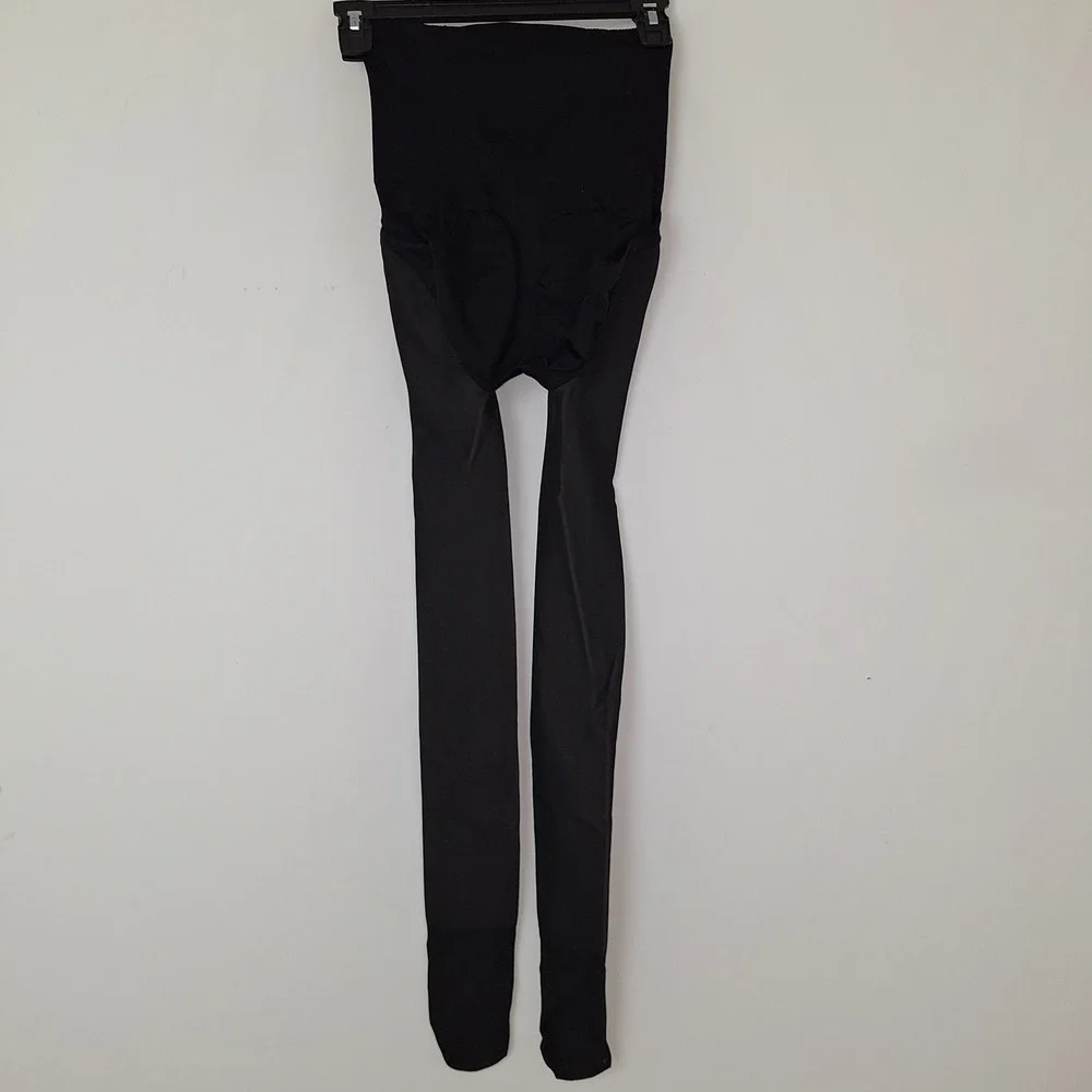 Y2K Soft Girl Layering Compression Shaping High Waist Footed Tights Black S
